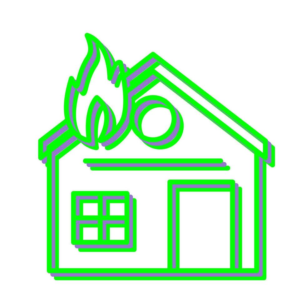 casa única en icono de vector de fuego