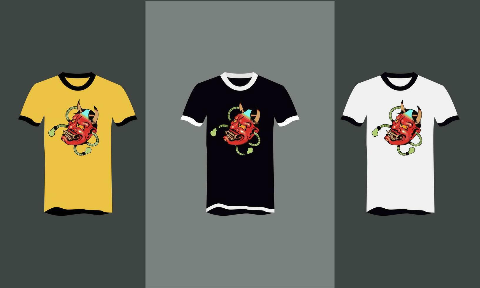 head red devil vector t shirt flat design
