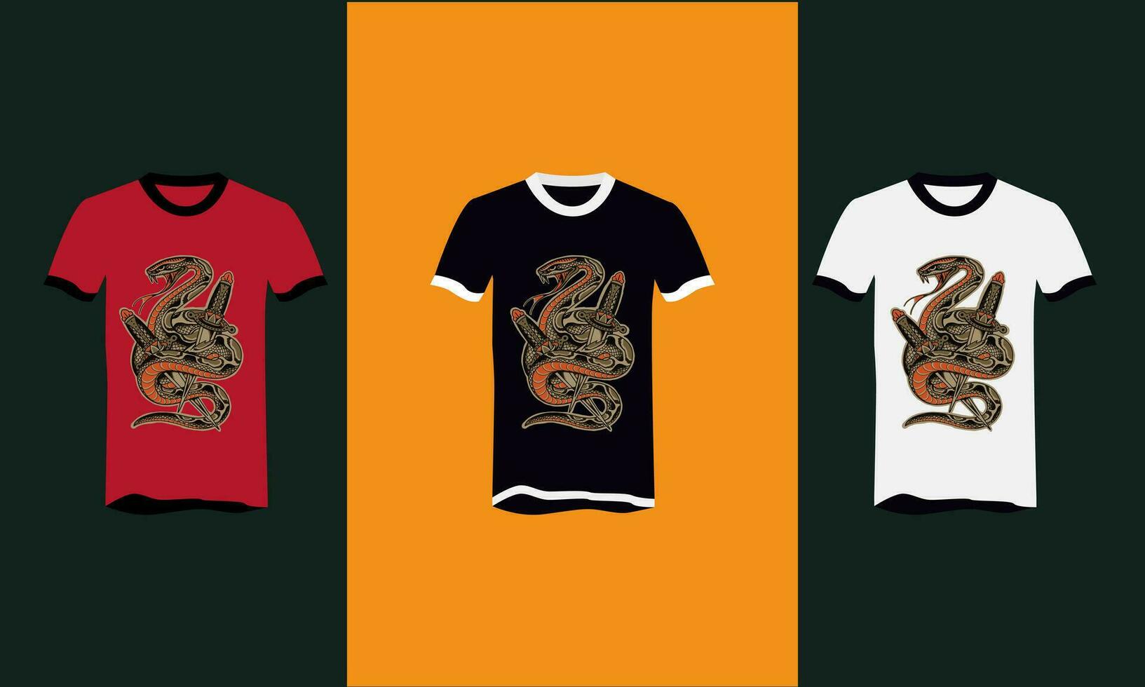 serpiente y cuchillo vector t camisa diseño