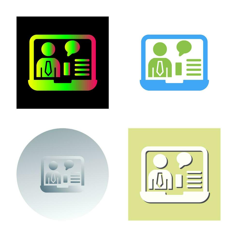 Online Job Interview Vector Icon