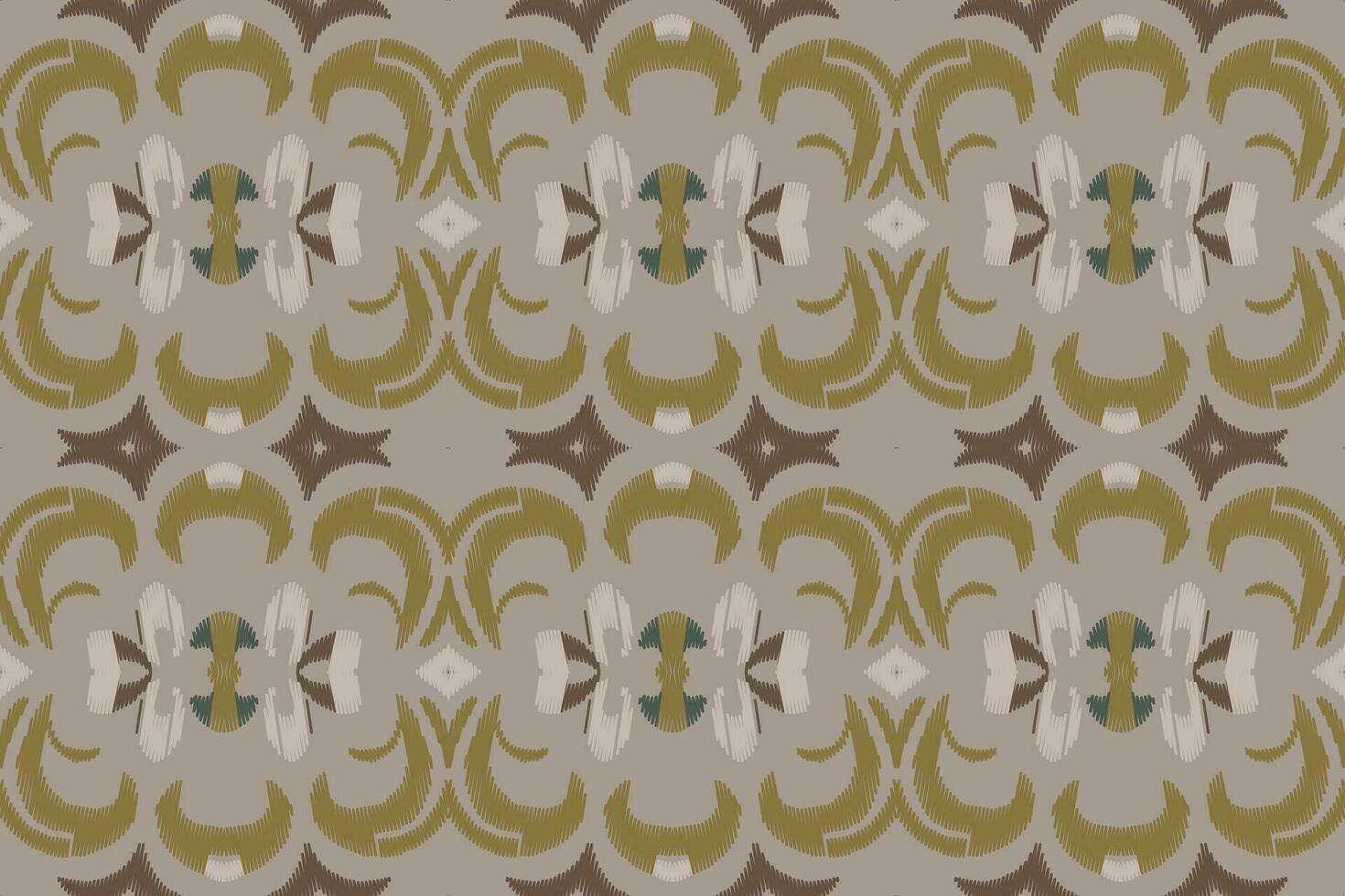 Ikat Floral Paisley Embroidery Background. Ikat Frame Geometric Ethnic Oriental Pattern Traditional. Ikat Aztec Style Abstract Design for Print Texture,fabric,saree,sari,carpet. vector