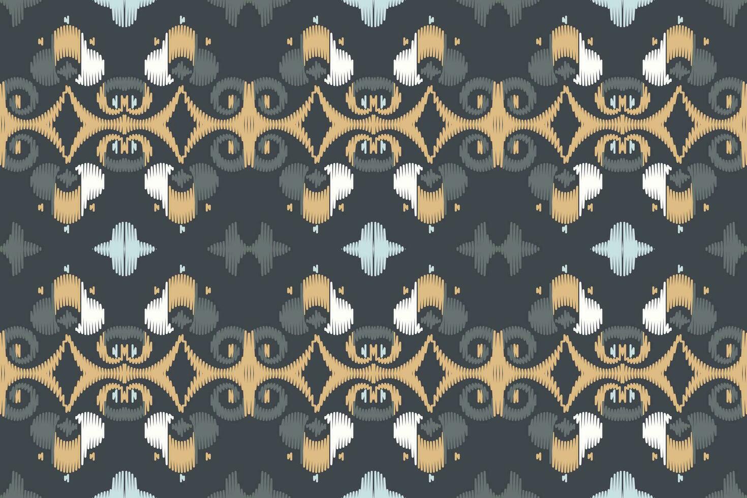 Ikat Damask Paisley Embroidery Background. Ikat Designs Geometric Ethnic Oriental Pattern Traditional. Ikat Aztec Style Abstract Design for Print Texture,fabric,saree,sari,carpet. vector