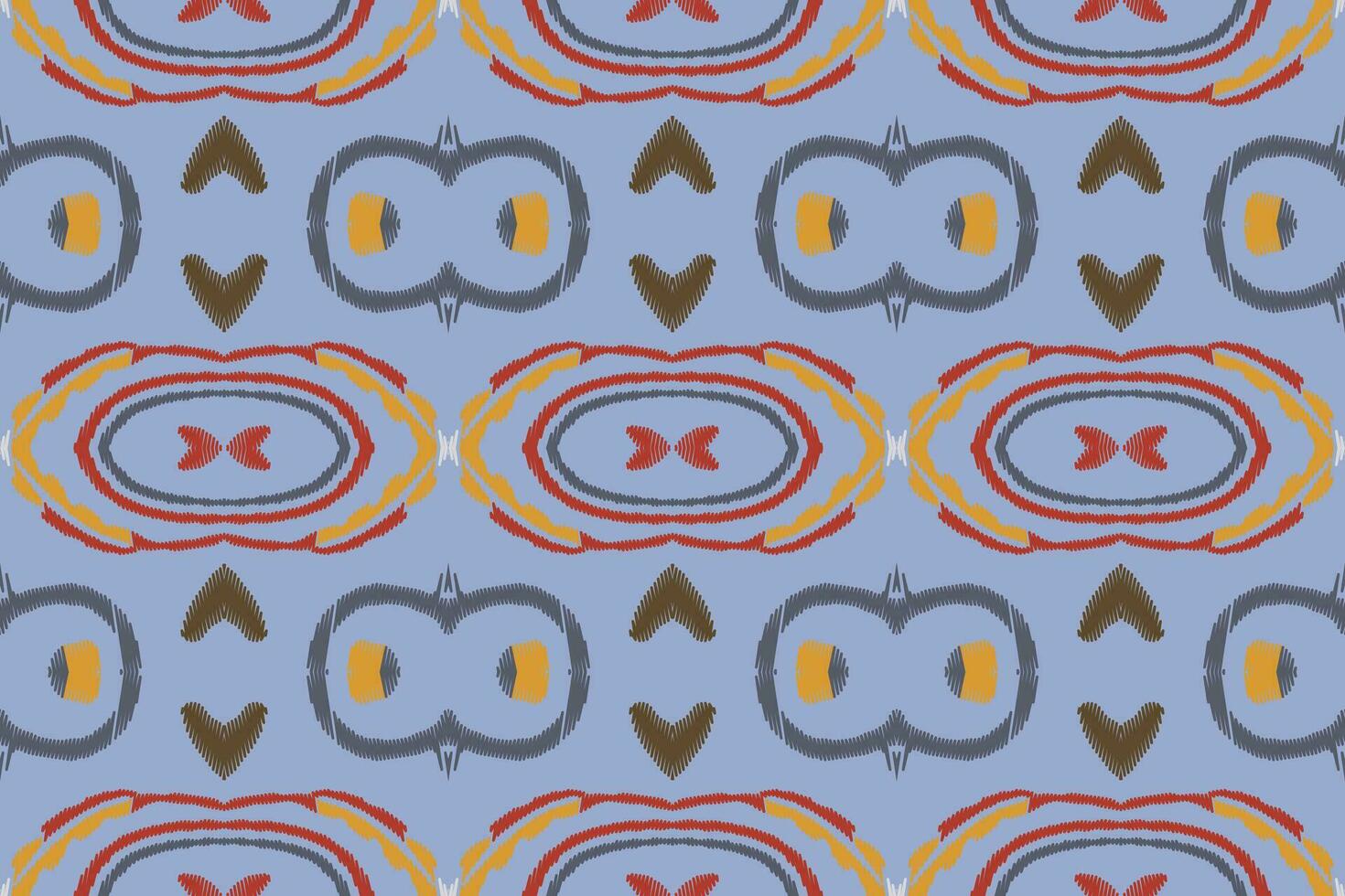 Ikat Floral Paisley Embroidery Background. Ikat Pattern Geometric Ethnic Oriental Pattern Traditional. Ikat Aztec Style Abstract Design for Print Texture,fabric,saree,sari,carpet. vector