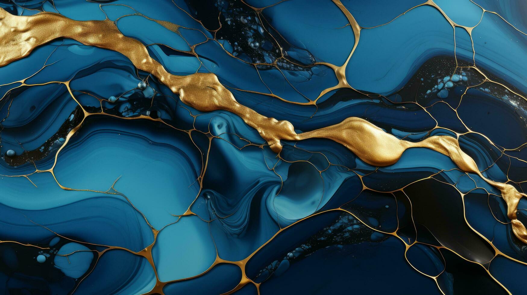 realistic liquid marble background with gold AI Generative photo