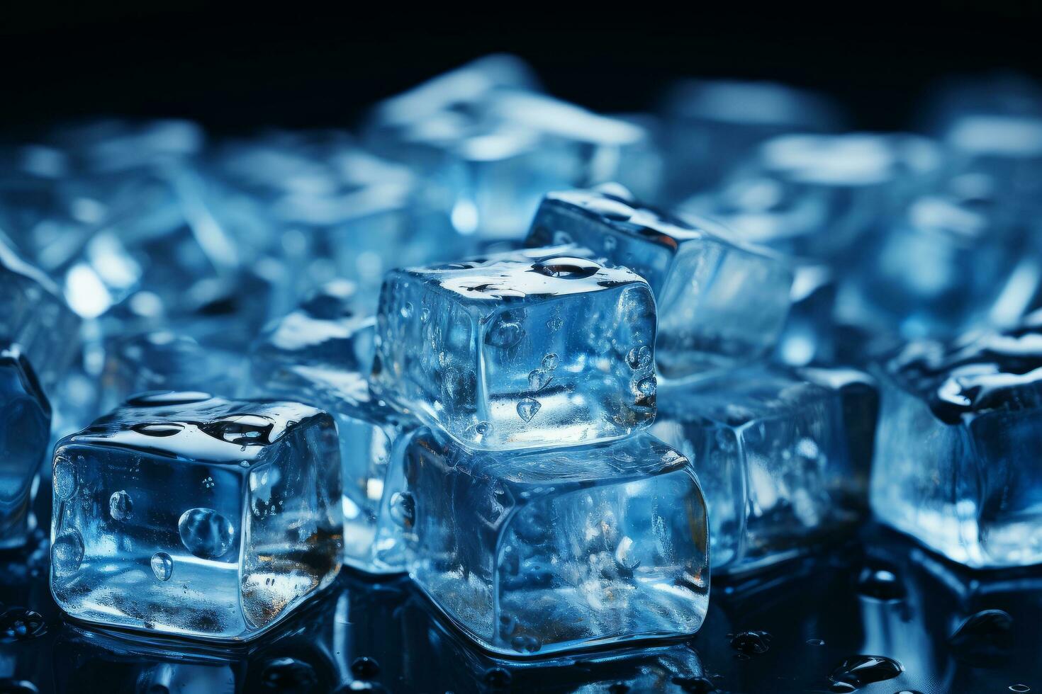 Ice cube. Ice block. Isolated ice cubes set AI Generative photo
