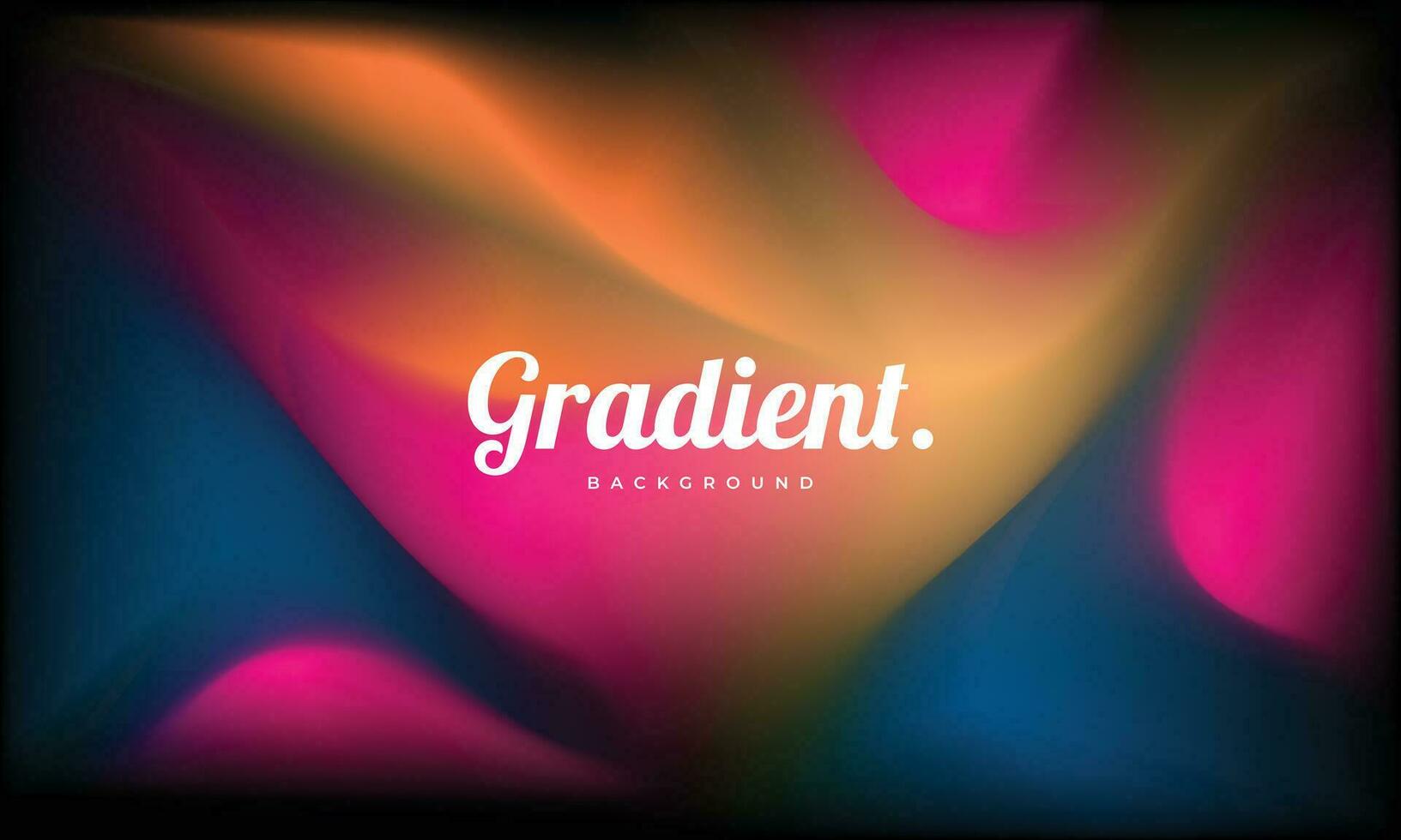 Colorful fluid gradient mesh on dark background template. Smooth color gradation backdrop. Wavy and liquid vibrant color design for poster, banner, presentation, cover, magazine, or landing page. vector