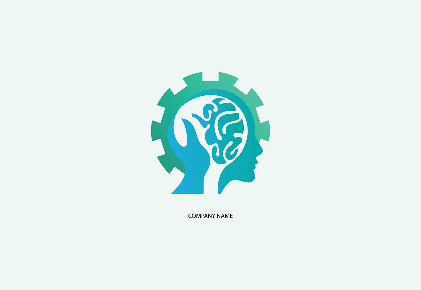 Head human smart technology logo vector, Brain human Artificial logo vector