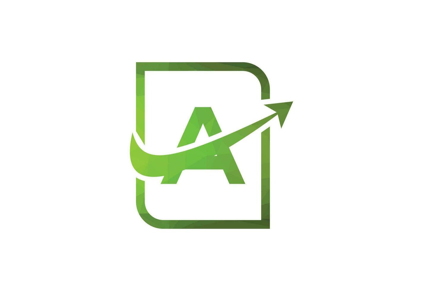 Business letter A with arrow chart logo vector icon illustration