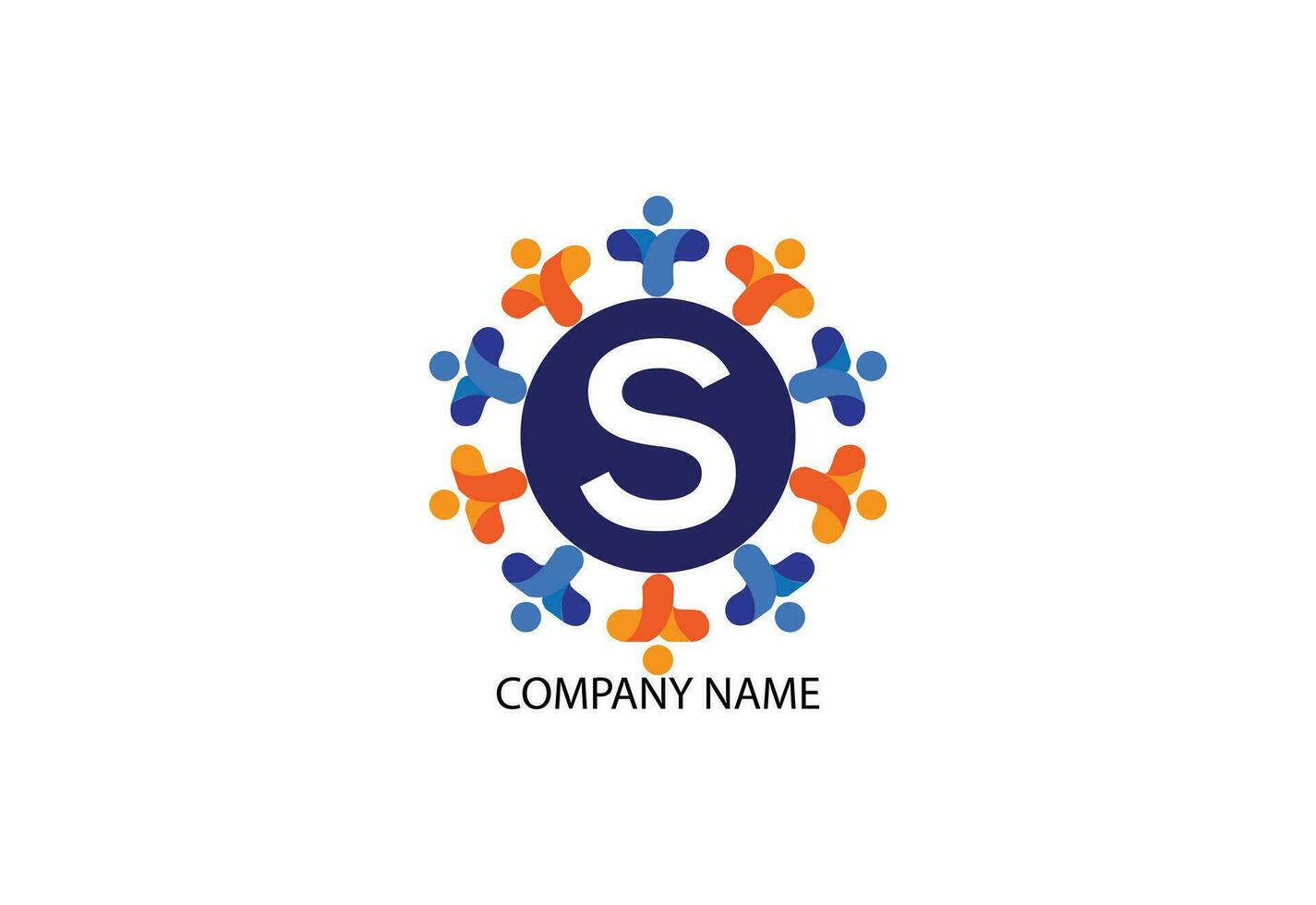 people with letter S logo design concept template vector