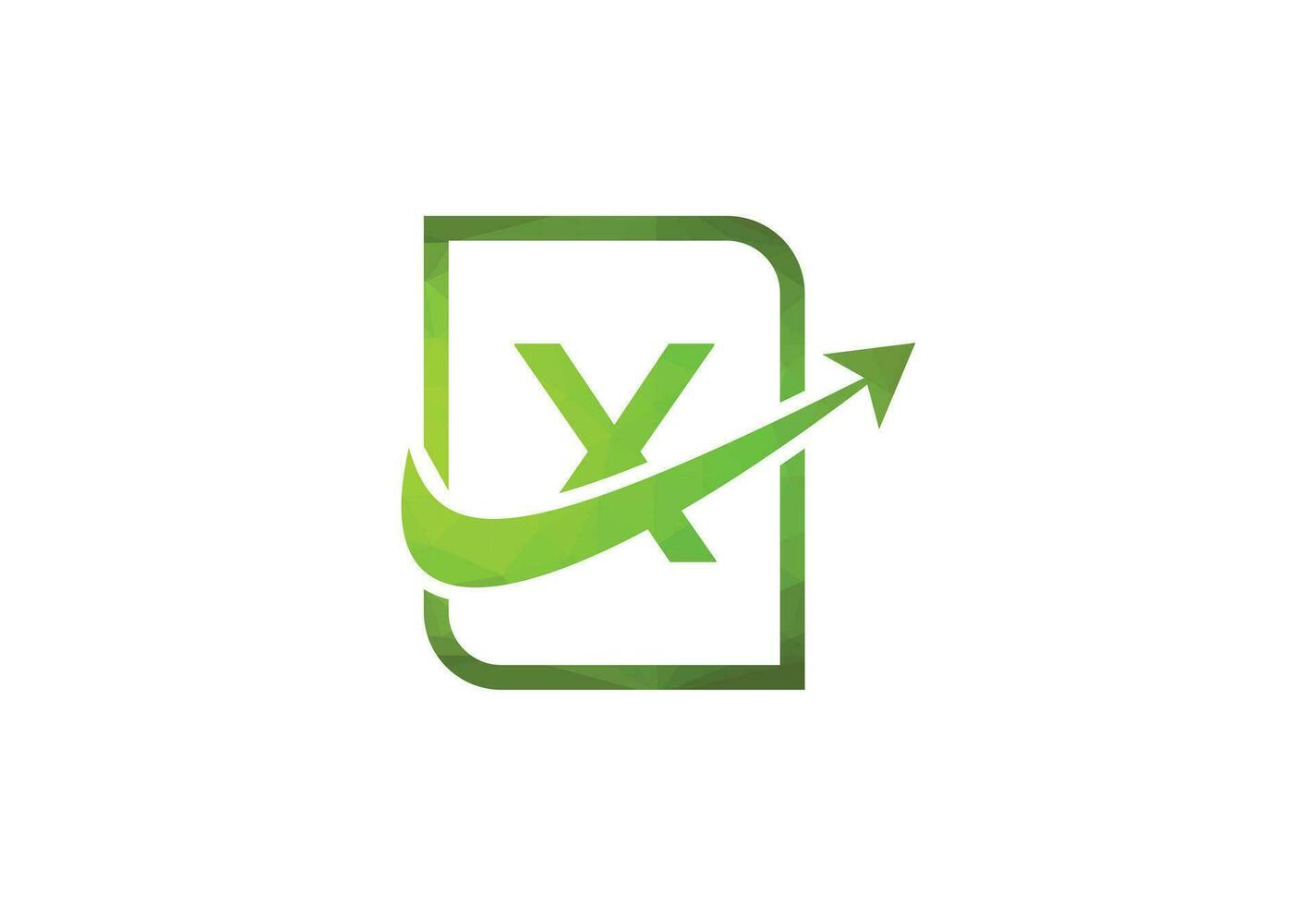 Business letter X with arrow chart logo vector icon illustration