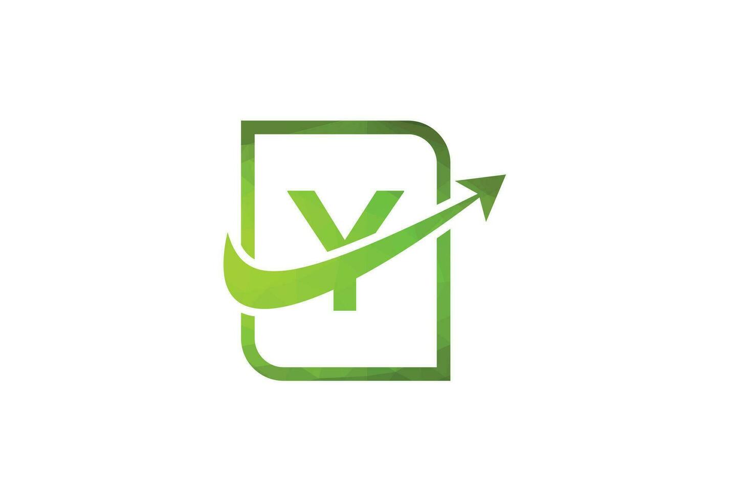 Business letter Y with arrow chart logo vector icon illustration