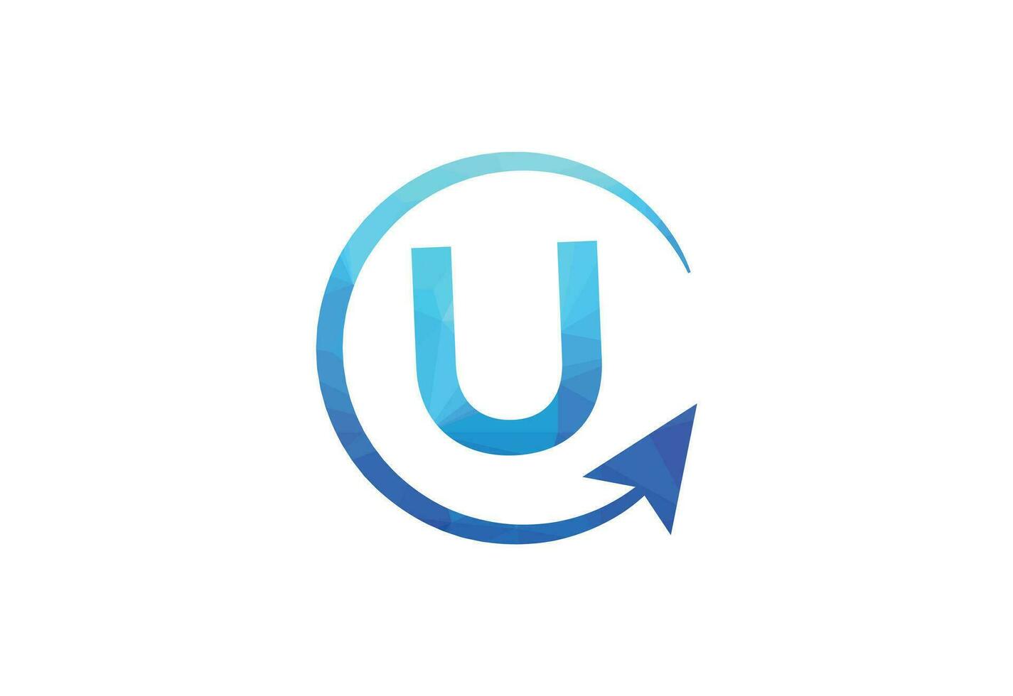 Business letter U with arrow chart logo vector icon illustration