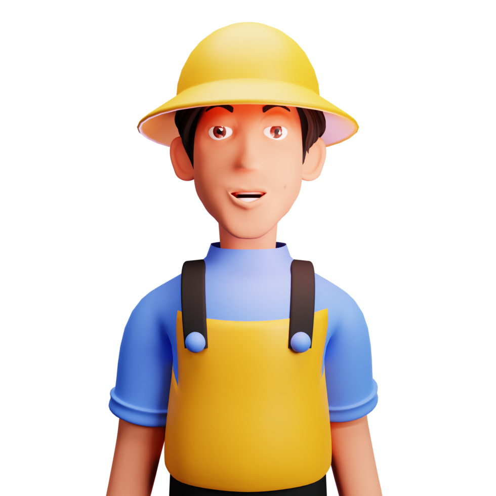 3d agricultor personagem png