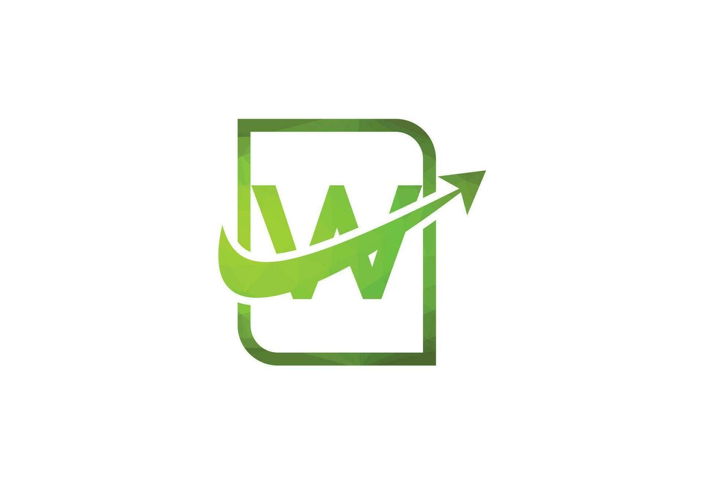 Business letter W with arrow chart logo vector icon illustration