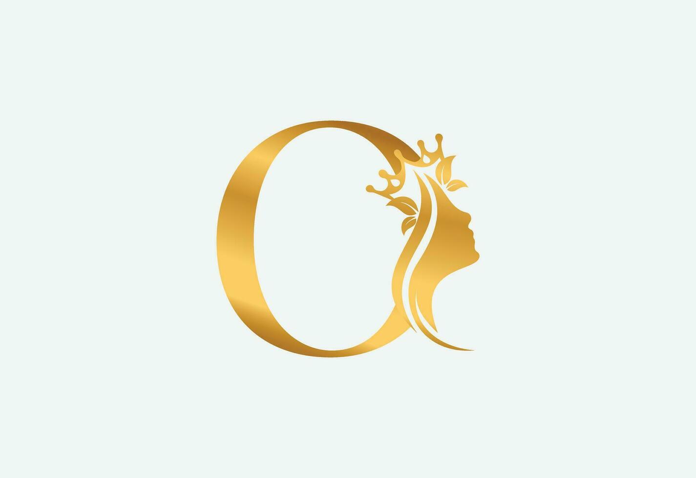 belleza monograma letra o mujer silueta logo diseño vector