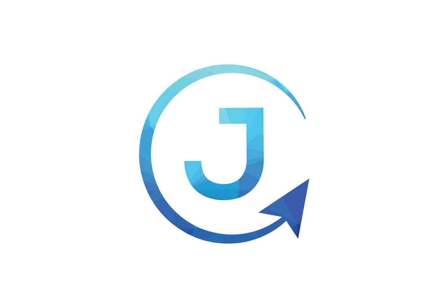 Business letter J with arrow chart logo vector icon illustration