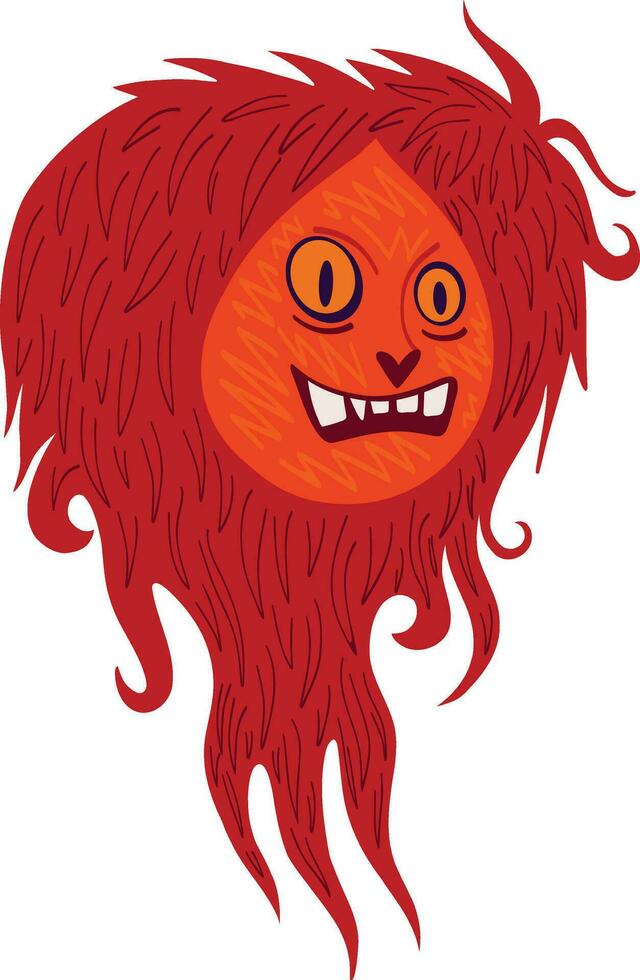 Vibrant fantasy lion character. Illustration in modern childish hand drawn style vector