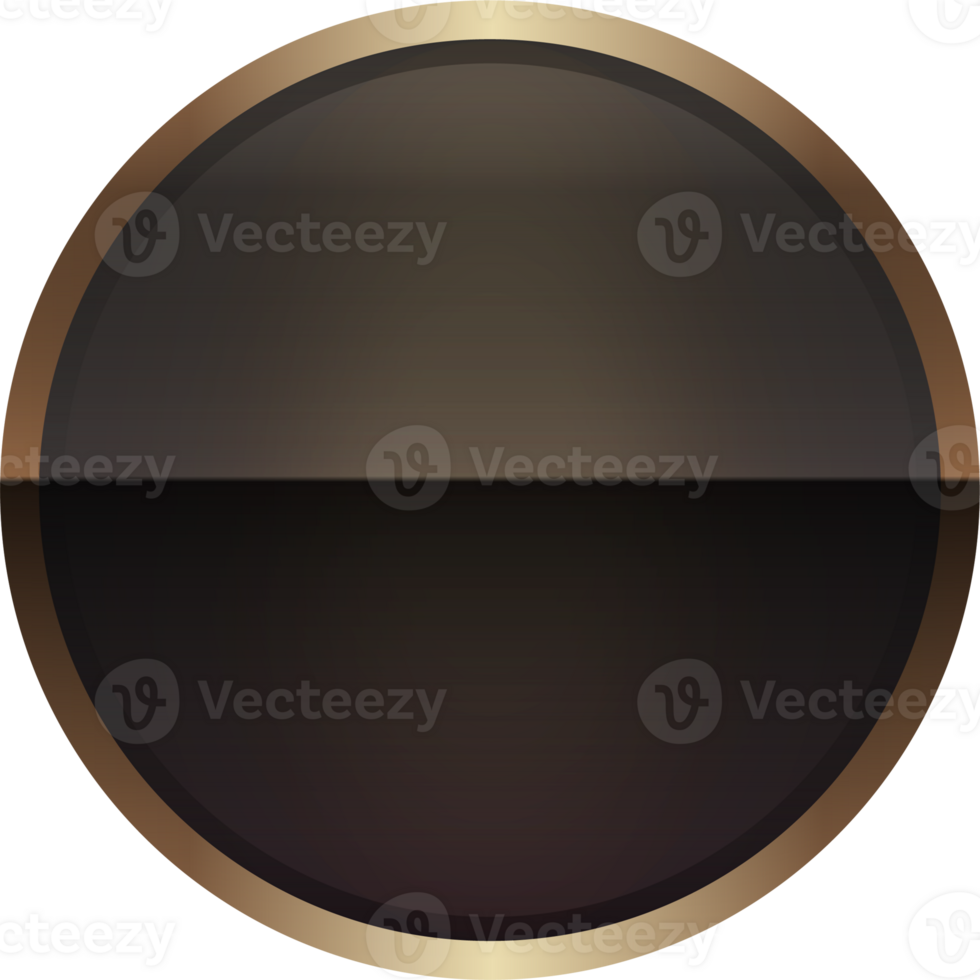 Empty button in medieval style for ui design, Classic bar and frame user interface elements with golden border. png