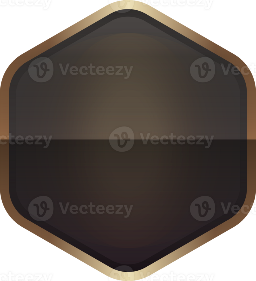 Empty button in medieval style for ui design, Classic bar and frame user interface elements with golden border. png