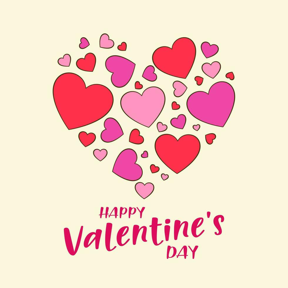 Happy Valentine's Day. Card template vector