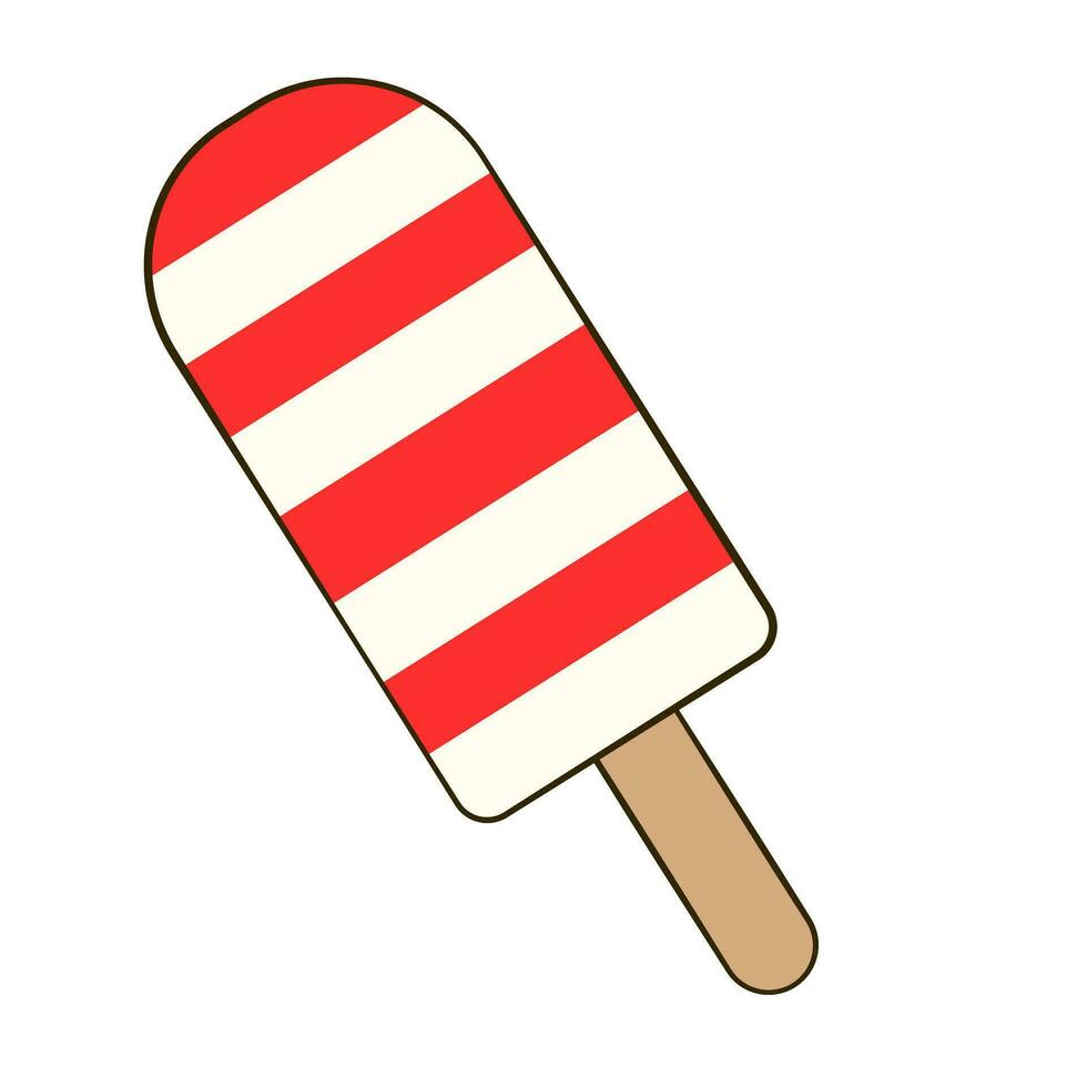 Ice cream on stick. Valentine's day. Flat icon vector