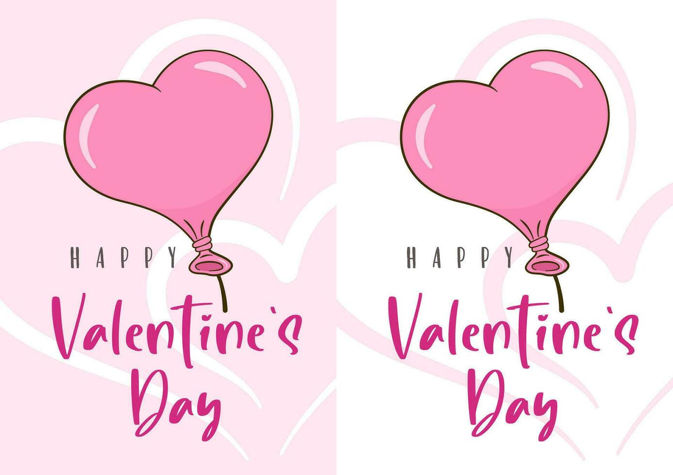 Happy Valentine's Day. Two card templates vector