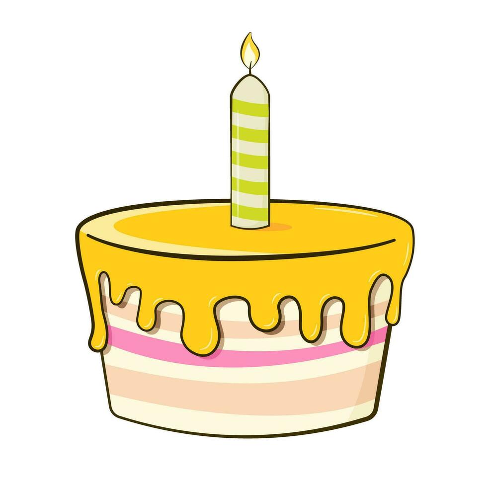 pastel de cumpleaños con vela vector