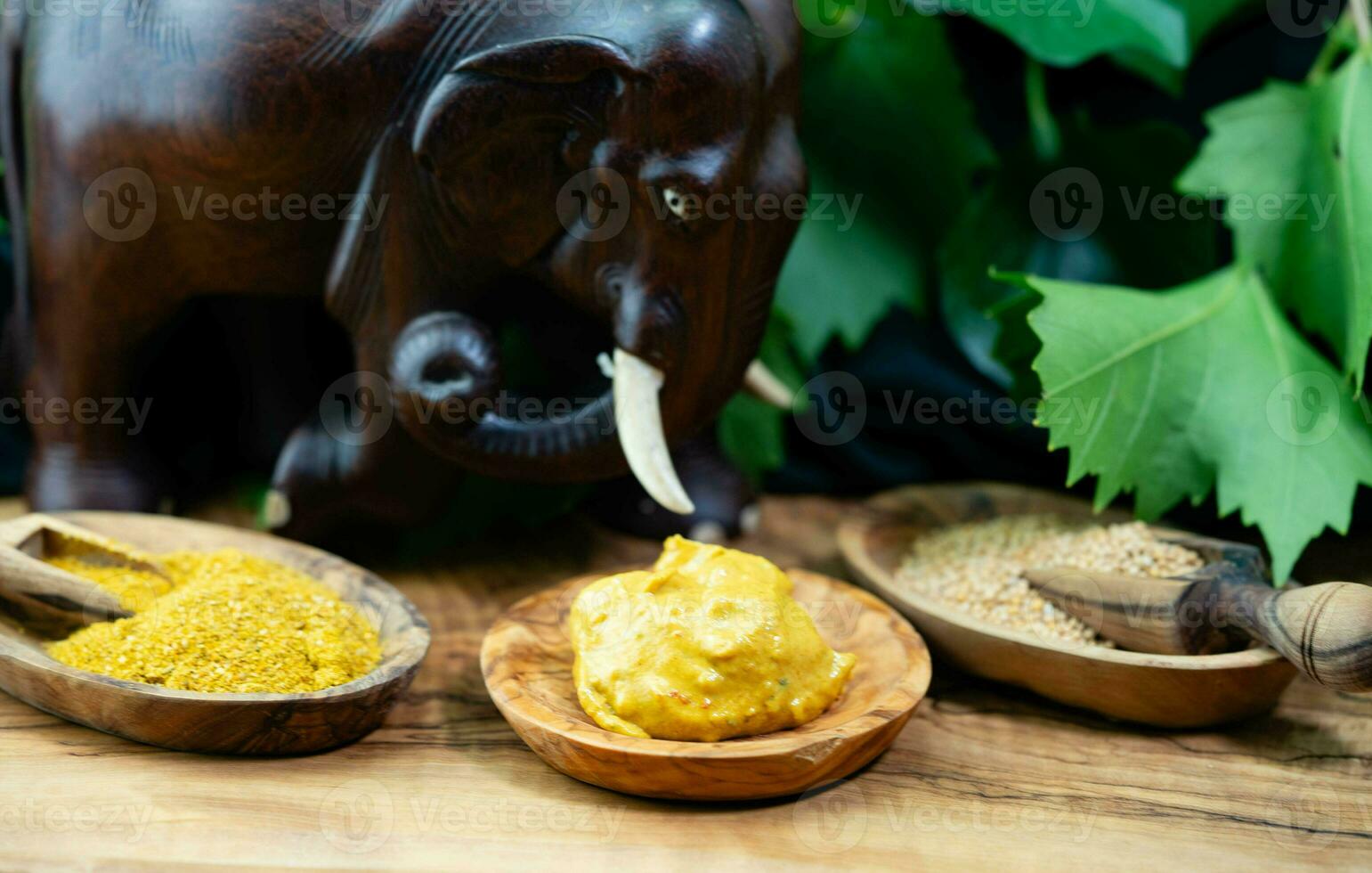 medium hot mustard with typical African spices like chakalaka photo