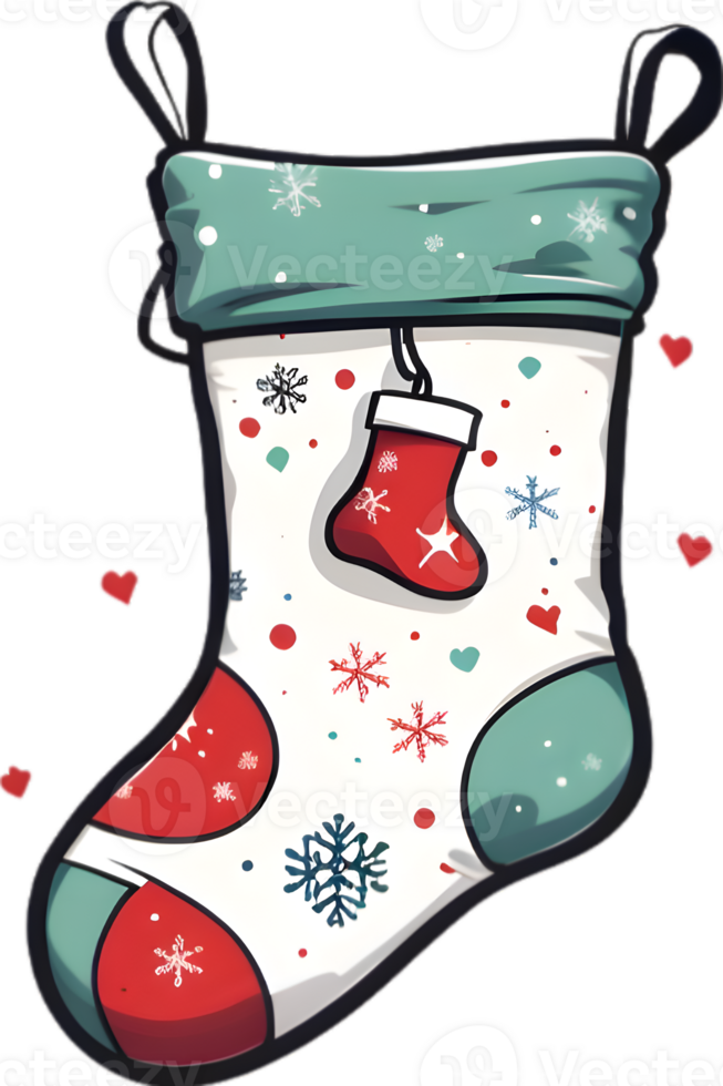 Christmas sock, holiday sock, festive sock, Christmas stocking, ai generative png