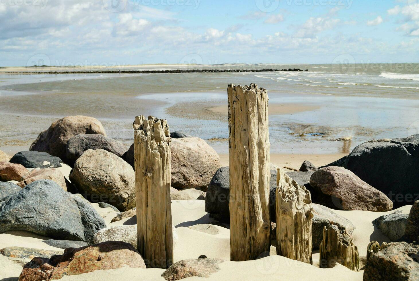 Impressions of the endless beach at the northern sea in Blavand Denmark photo