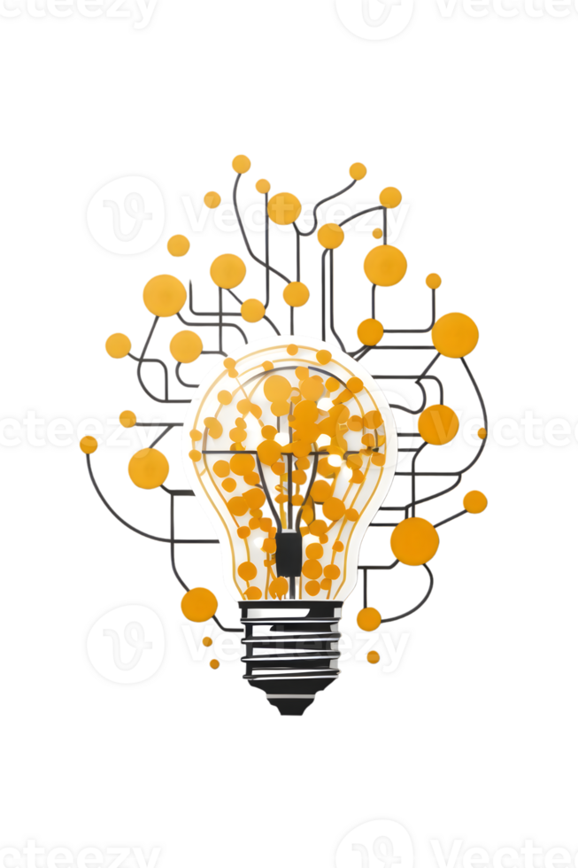 Light bulb  for idea info graphic ai generative png