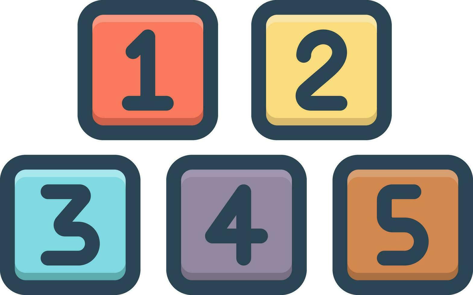 color icon for number vector