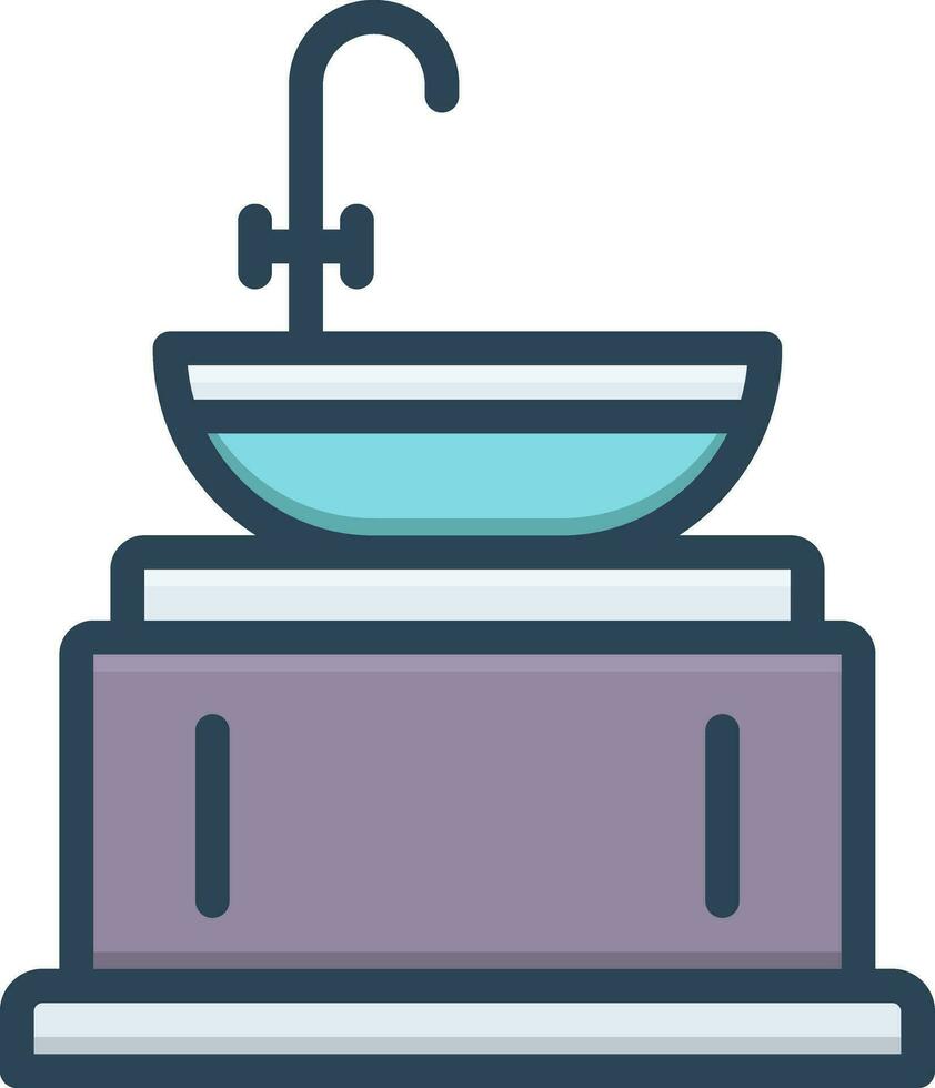 color icon for basin vector