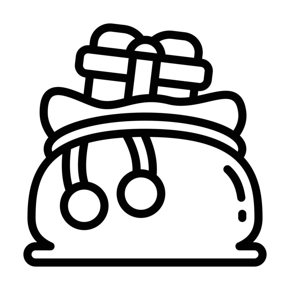 Gift bag line icon vector