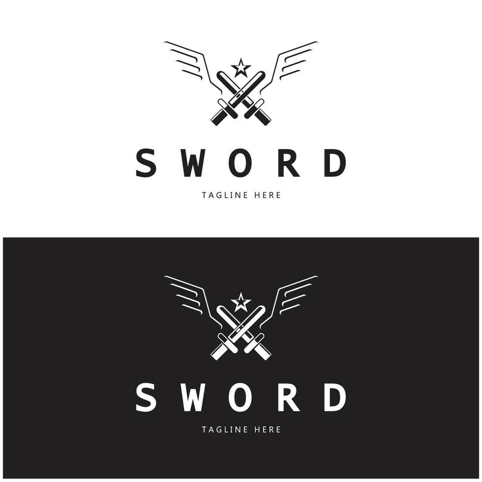 Sword with wings and king vector image