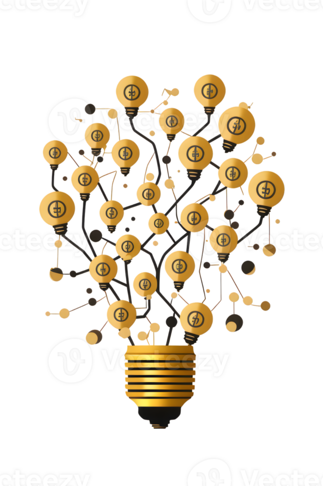Light bulb  for idea info graphic ai generative png