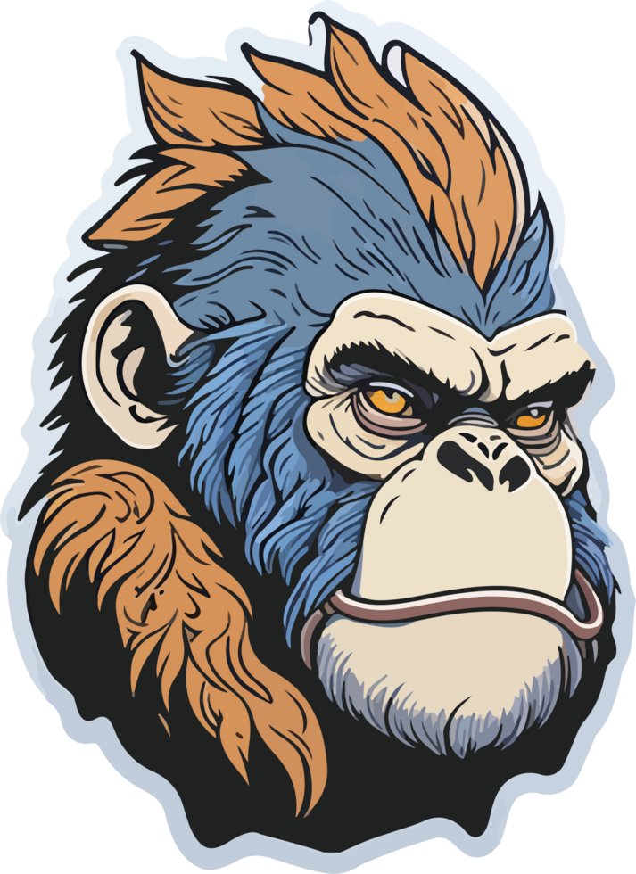 Head of Ape Cartoon with AI Generative png