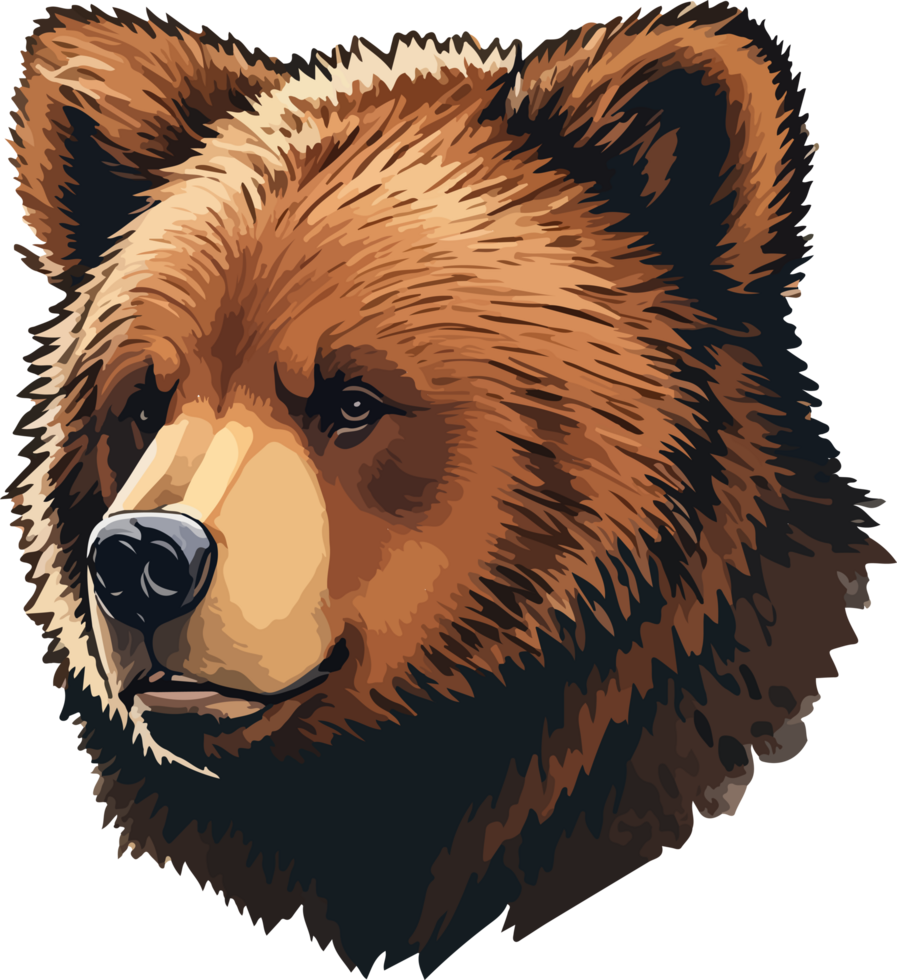 Bear Head PNG Transparent with AI Generative