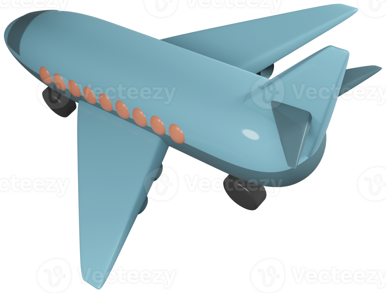 3d modell av ett flygplan barns leksak på transparent bakgrund png