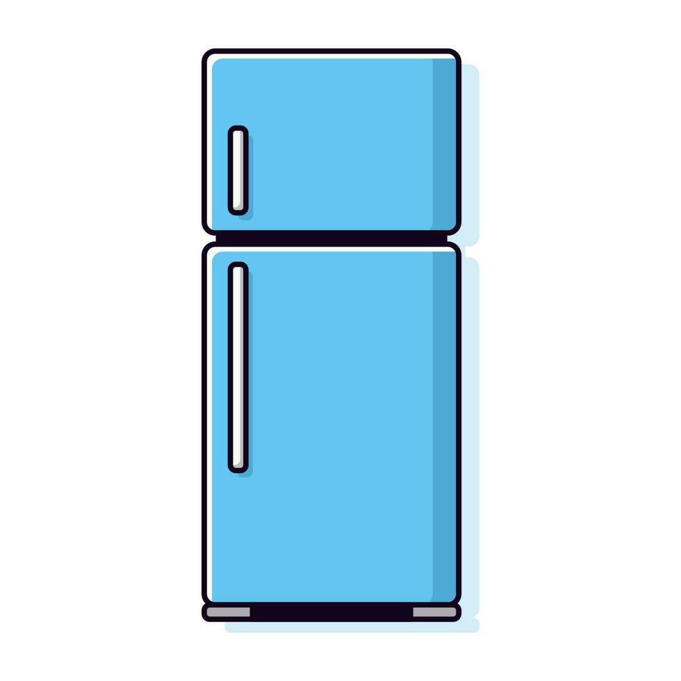 Refrigerator Vibrant Flat Picture. Perfect for different cards, textile, web sites, apps vector