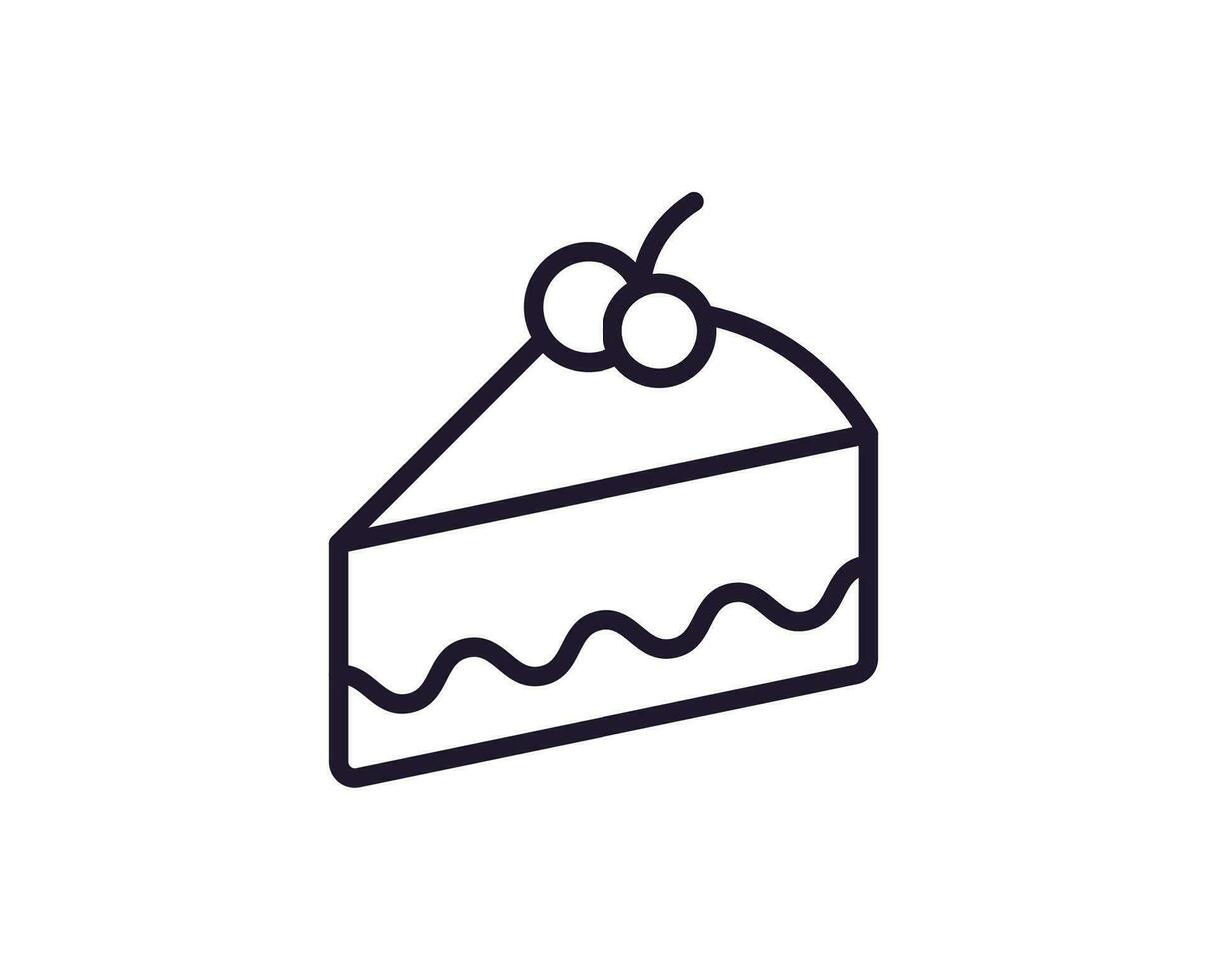 Cake concept. Modern outline high quality illustration for banners, flyers and web sites. Editable stroke in trendy flat style. Line icon of cake vector