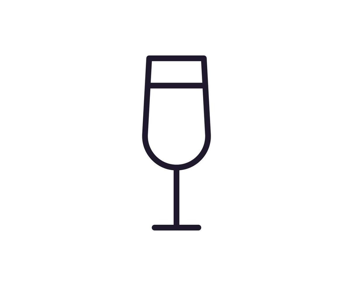 Single line icon of cocktail on isolated white background. High quality editable stroke for mobile apps, web design, websites, online shops etc. vector