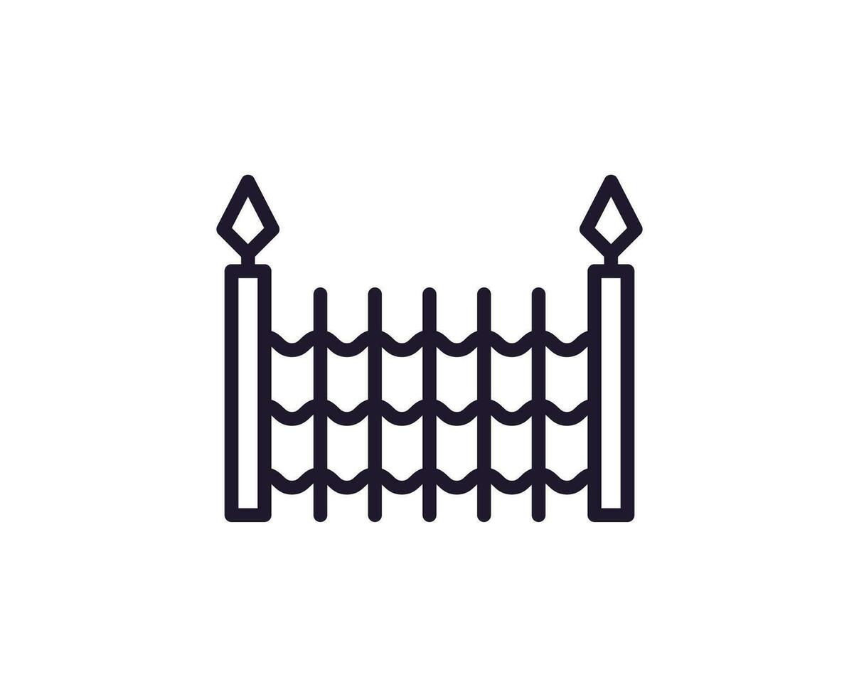 Fence concept. Modern outline high quality illustration for banners, flyers and web sites. Editable stroke in trendy flat style. Line icon of fence vector