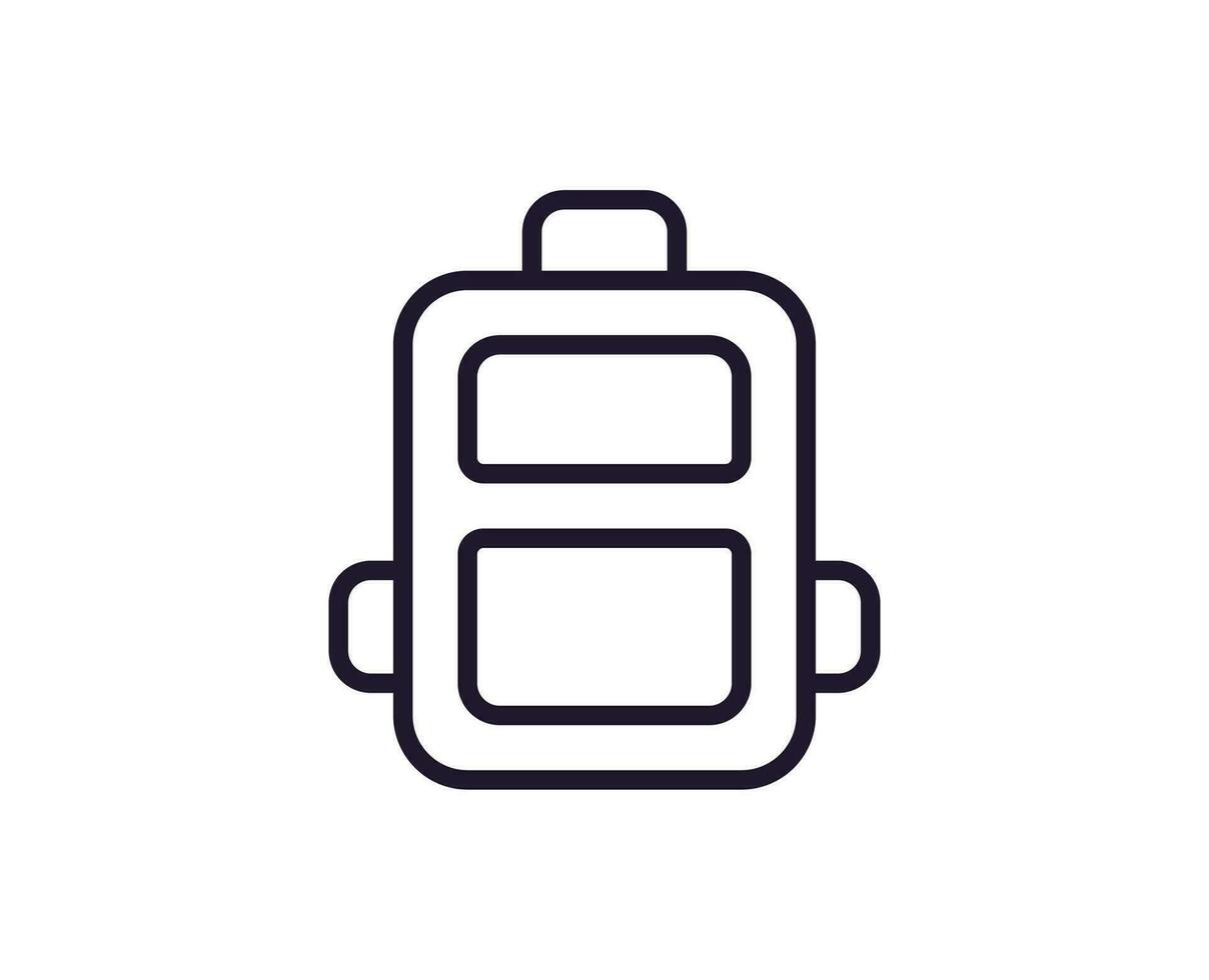 Backpack line icon on white background vector