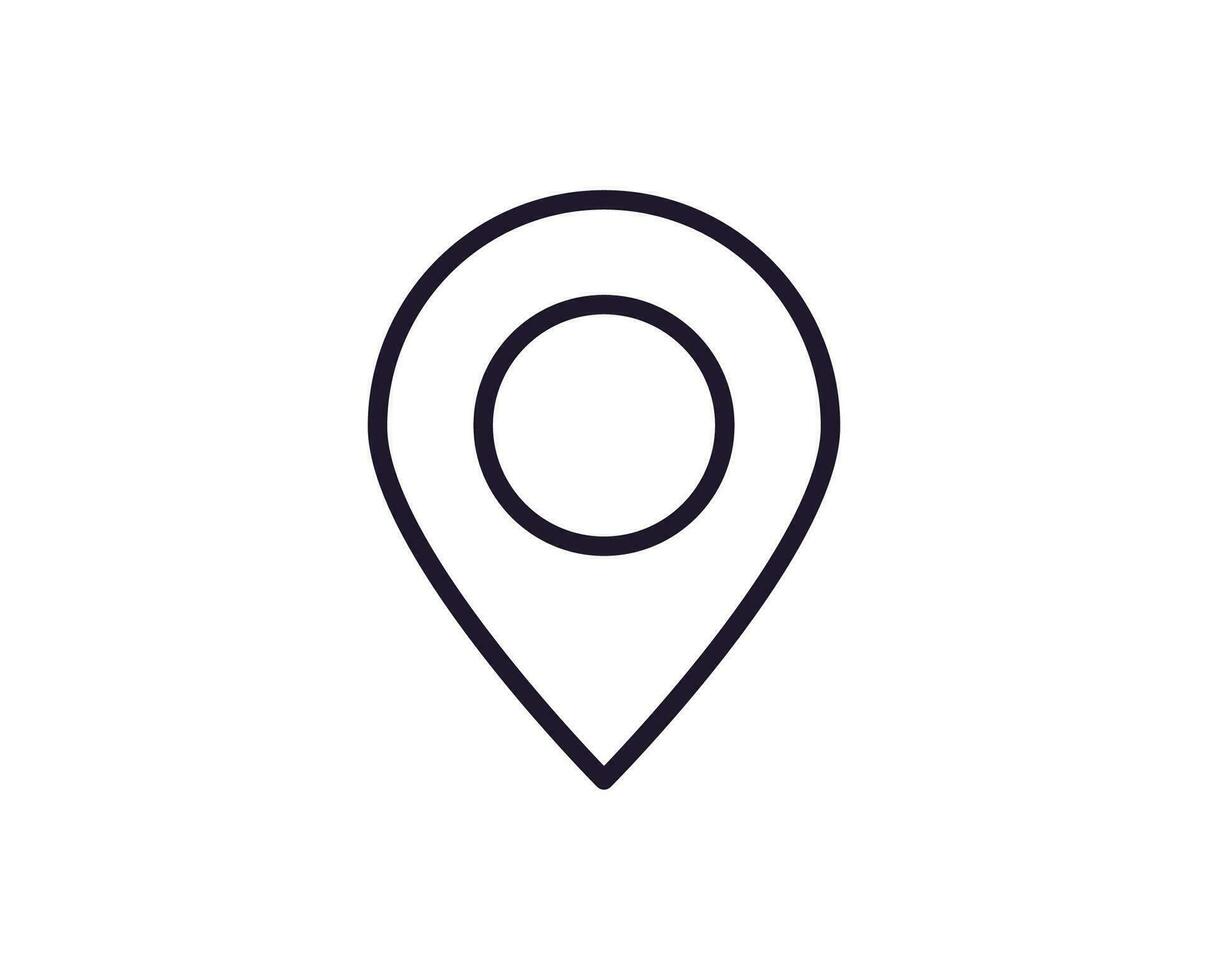 Map pin vector line icon. Premium quality logo for web sites, design, online shops, companies, books, advertisements. Black outline pictogram isolated on white background