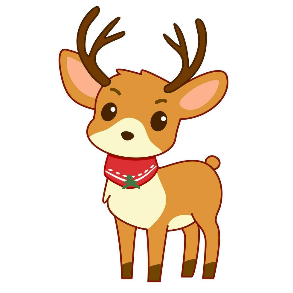 reindeer christmas cartoon vector