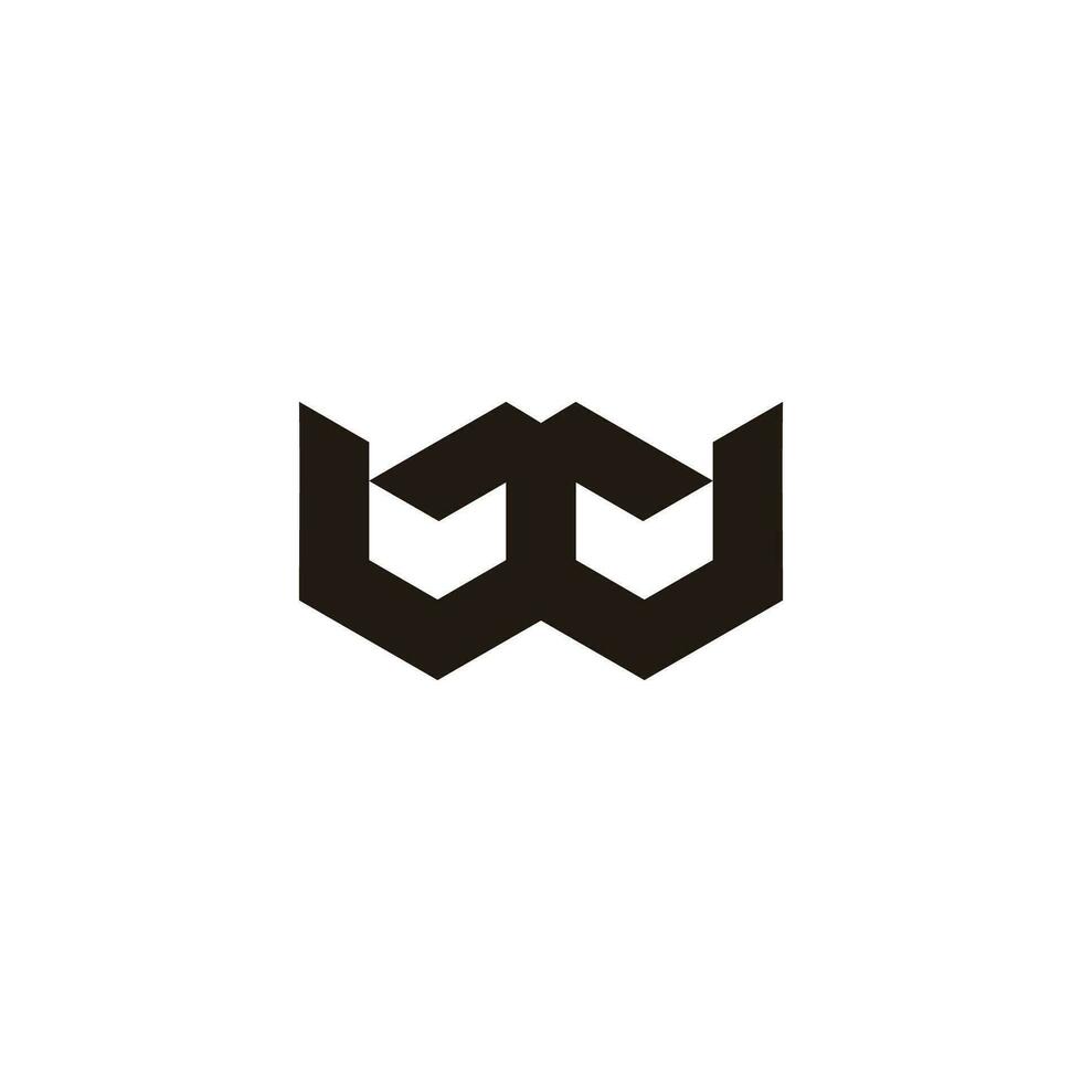 letter wt simple geometric line logo vector