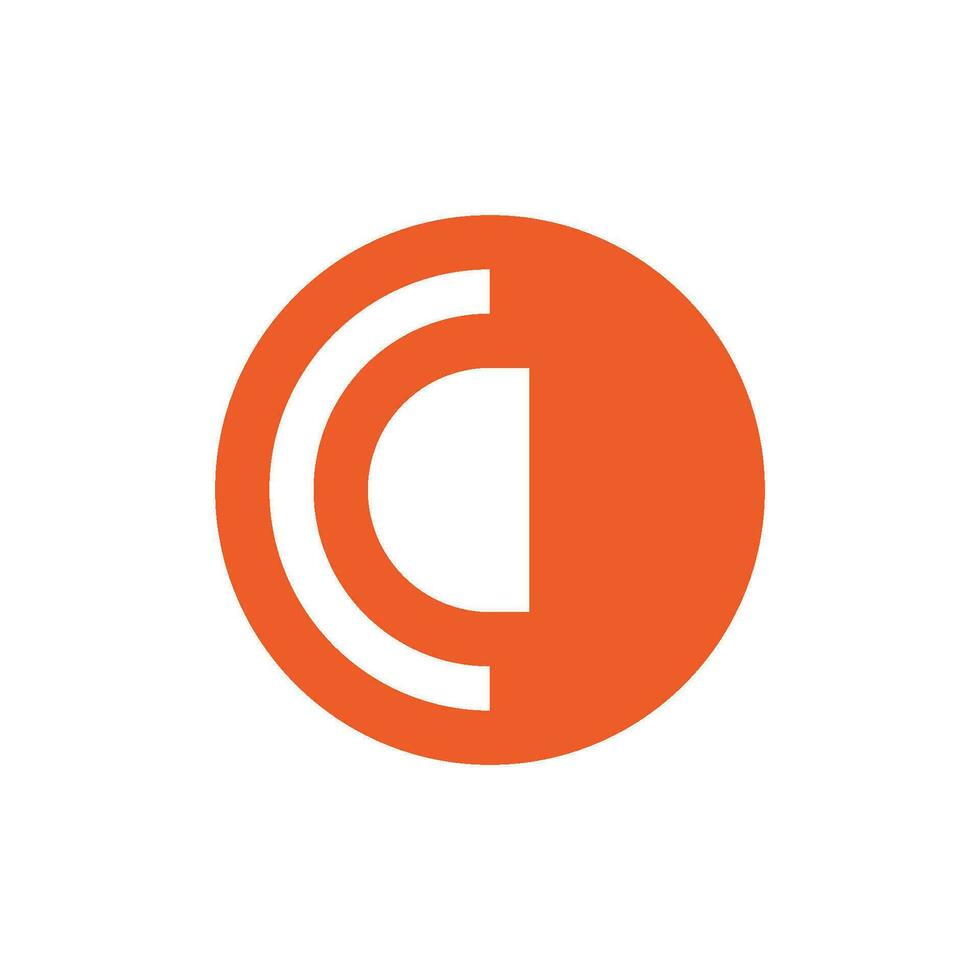 letter c simple geometric circle logo vector