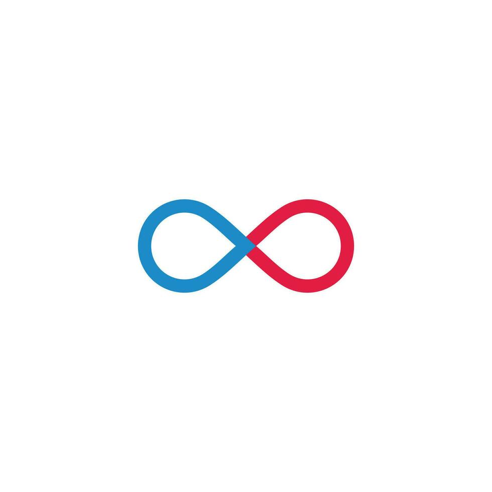 linked infinity symbol colorful simple line logo vector