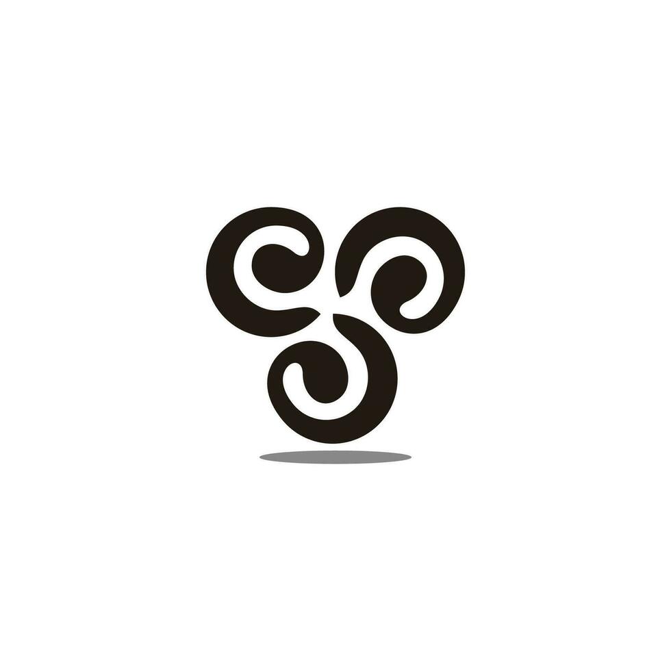 triangle loop spriral objects logo vector